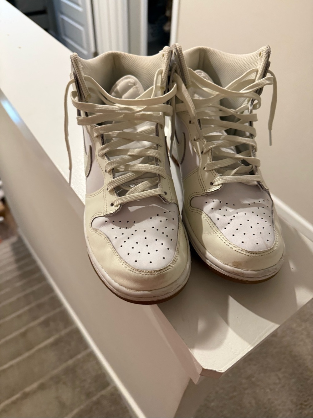 Nike Cream and White High-Top Sneakers